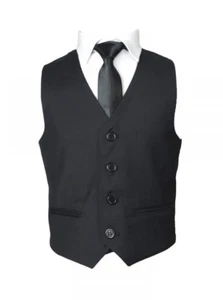 Gilet panciotto bambino paggetto elegante compleanno sartoriale bottoni aderente - Picture 1 of 1