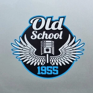 Retro Old School With Wings 1955 Year Dated Vinyl Sticker Decal For Car 105x90mm - Bild 1 von 1