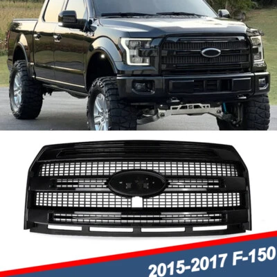 For 2015 2016 2017 Ford F-150 F150 Tuxedo Black Front Bumper Grille W/ Camera US - Image 1 of 4