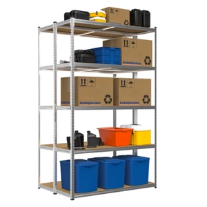 2 x Galvanised Shelving | Garage Unit Storage Racking Heavy Duty Shelves 200kg - Picture 1 of 6