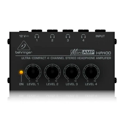 Behringer MicroAMP HA400 4-Channel Small Headphone Amplifier 120V US IEC Plug - Image 1 of 4