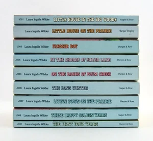 Lot 1-9 LITTLE HOUSE ON THE PRAIRIE Laura Ingalls Wilder PB blue 1980s EXC L1 - Imagen 1 de 4