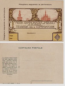 #MILANO: CART. TESSERA PER IL COMPRATORE FIERA DI MILANO (da ritagliare) - Picture 1 of 1