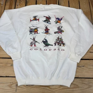 NOS Gildan Colorado Donkey Graphic Crewneck Sweatshirt White Men’s Medium - Picture 1 of 8
