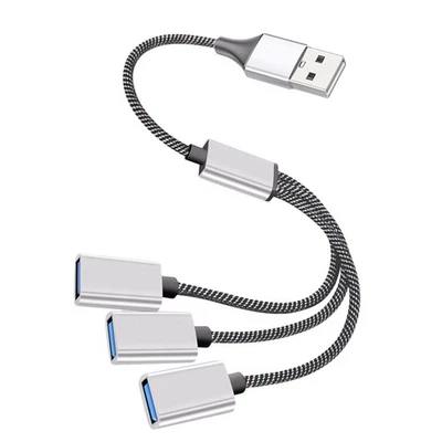  Cavo USB sdoppiatore da 1 a 3 porte Portatile Sdoppiatore di alimentazione USB - Immagine 1 di 4