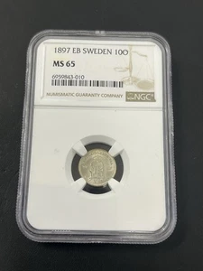 SWEDEN 1897-EB 10 ORE - NGC - MS 65 - Picture 1 of 4