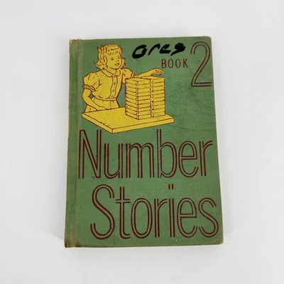 Book 2 Number Stories 1947 Math And Reading Textbook HC Illustrated EUC Foto 1 de 4