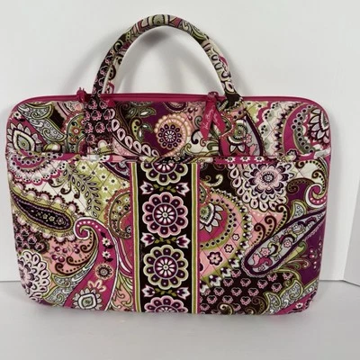 Vera Bradley Pink Hard Shell Laptop Portfolio Bag Carry Case  17 in. Quilted - Image 1 of 4