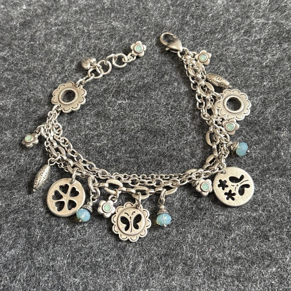 Pulsera Brighton Alas de Vidrio Mariposa Retirada Corazones Azules Flores Foto 1 de 4