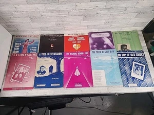 10 Vintage Sheet Music Lot Antique Piano Gospel Jazz USA 50s 60s 70s - Picture 1 of 11