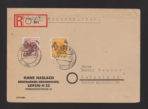 Carta SBZ Mi.175V, A179V verificada sello de distrito por carta certificada - Imagen 1 de 2