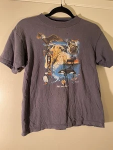 90’s 2000’s Y2K VTG Vintage Alaska Animals Streetwear Retro Indie Youth T Shirt - Picture 1 of 6