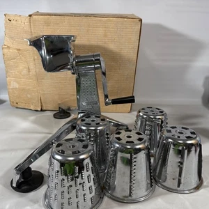 Vtg SALADMASTER Five Star Food Processor 5 Blades Made Dallas USA Original Box - Picture 1 of 9