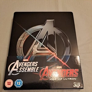 Avengers Assemble & Age Of Ultron Steelbook Blu Ray 2D/3D Double Pack New Sealed - Picture 1 of 9