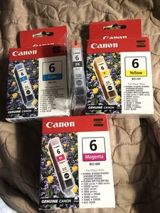 Original Canon BCI 6 Farben versiegelte Tintenpatronen Cyan Magenta Schwarz Gelb OEM - Bild 1 von 8