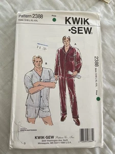 ๐ท2388 Kwik Sew SEWING Pattern Mens Pajamas Designer Kirsten Martensson S - XXL - Picture 1 of 5