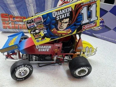 1999 Steve Kinser Autographed Superman Quaker State Sprint Xtreme ACTION 1:18 - Image 1 of 4