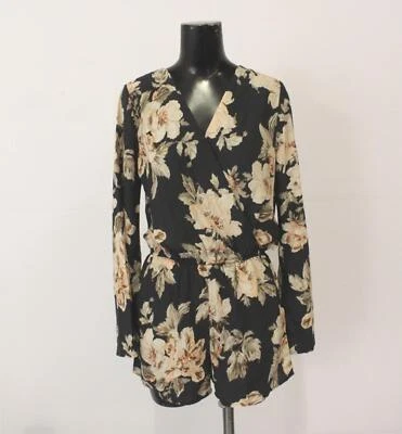 Lulus Women's Prairie Daydream Floral Print Romper LV5 Washed Navy Blue Small - Image 1 of 4