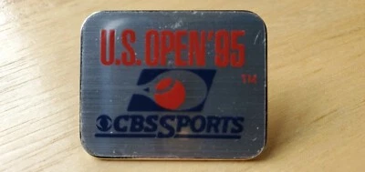 Tennis US Open CBS Sports 1995 pin Sampras Agassi Graf Seles Union Made USA - Image 1 of 4
