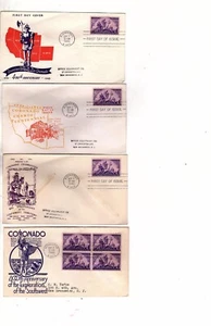 US FDC STAMPS 898 1940 NM Coronado Expedition 400th Anniversary 4 CachetS (J3 - Picture 1 of 1