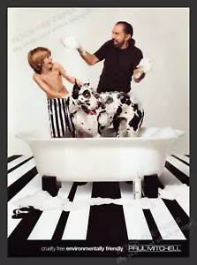 Paul Mitchell 2000s Print Advertisement Harlequin Great Dane Dog Bath - Picture 1 of 1