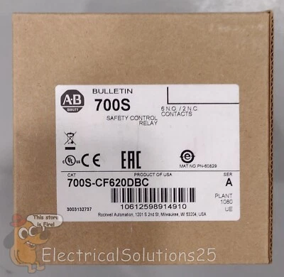 Nuevo relé de control de seguridad Allen Bradley 700S-CF620DBC - Envío gratuito Foto 1 de 4