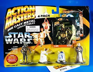 Vintage💥Star Wars💥ACTION MASTERS💥3" Die Cast Metal Figures✅4 Pack✅R2✅C3PO - Picture 1 of 3