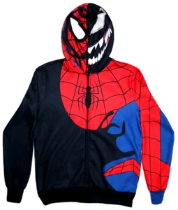 SELTEN Spider-Man Venom Größe S Hoodie Maske Kostüm mit durchgehendem Reißverschluss Transform Ultimativ - Bild 1 von 9