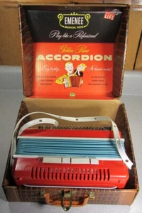 1950's EMENEE #405 Golden Piano ACCORDION w/ MINTY Original Box CONUS SHIPS FREE - Picture 1 of 18