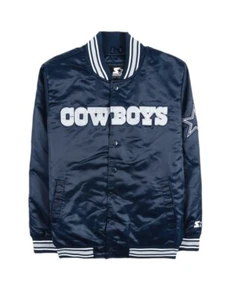 Starter Dallas Cowboys Classic Satin Varsity Jacket - Picture 1 of 9
