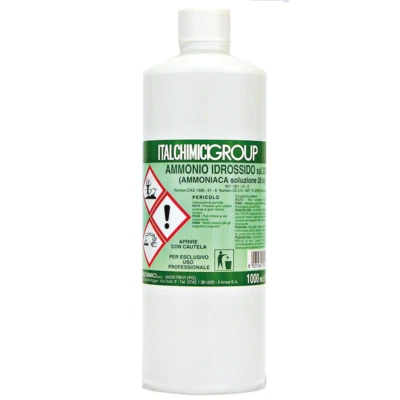 ITALCHIMICI AMMONIACA PURA 28 BÈ AMMONIO IDROSSIDO sol. 30/33% PER SBIANCARE IL LEGNO 1 LT.