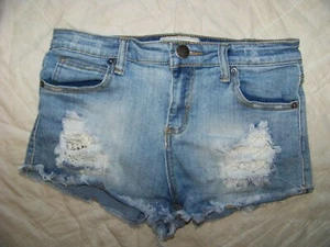 Vintage Havana Distressed Denim Jean Shorts - Size 27 - Picture 1 of 7