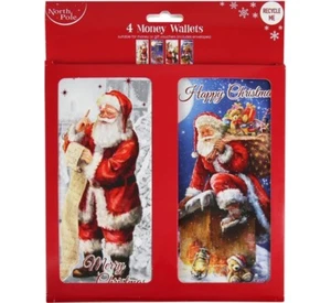 Christmas Money Wallets Voucher 4 x Traditional Christmas Wallets Male Female - Picture 1 of 2