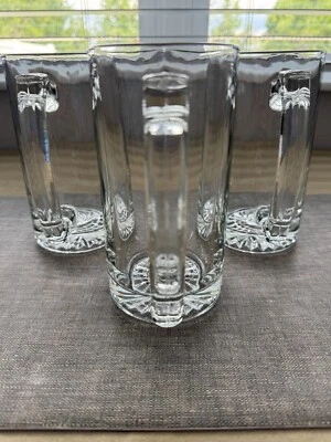 3 tazas de cerveza pesadas de 24 oz vajilla de vidrio grueso de 2,5 libras cada una - solo recogida local Foto 1 de 4