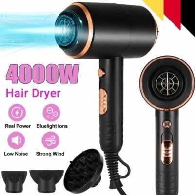 4000W Ionen Föhn Haartrockner mit 3 Diffusor Haarfön Profi Fön Ionen Hair Dryer