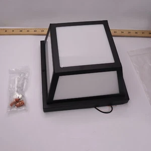 Maxxima LED Outdoor Porch Ceiling Light Fixture Warm White Black 9" MEL-9175W