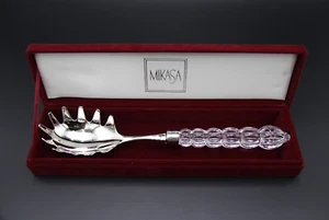 1998-2000 MIKASA Rousseau Crystal & Silver Plated Pasta Spoon Made in Austria - Picture 1 of 9