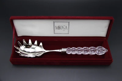 1998-2000 MIKASA Rousseau Crystal & Silver Plated Pasta Spoon Made in Austria - Image 1 of 4