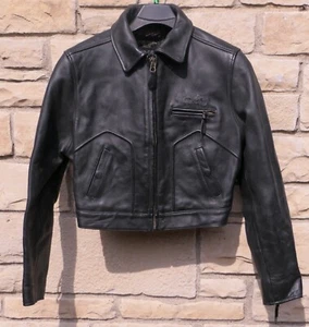 WOMANS EASY RIDER BLACK LEATHER MOTORCYCLE JACKET USA SIZE XL - Picture 1 of 11