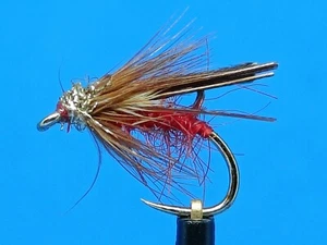 Midas Dry Fly x 3, rot, Größe 14 Haken ohne Widerhaken - Bild 1 von 4