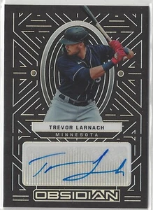 Panini Chronicles Obsidian 2022 firmado Trevor Larnach novato radiocontrol autógrafo plateado - Imagen 1 de 1