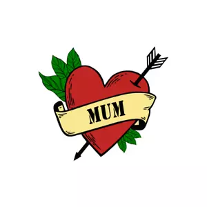 Mum Temporary Tattoo neck face mother's day hand body art love mum - Picture 1 of 9
