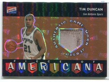 2003-04 Bazooka Piece of Americana Parallel TD Tim Duncan Patch 14/25 DAMAGED