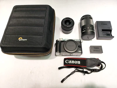 Canon EOS M6 Mirrorless 24.2MP Camera Kit w/ 15-45mm & 55-200mm Lenses & More... - Image 1 of 4