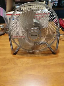 Vintage METAL Massey 3 Speed Fan 12” Tall 10” Cage 12” Wide Works - Picture 1 of 5