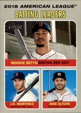 2019 Topps Heritage #62 Jose Altuve/Mookie Betts/J.D. Martinez  Astros/Red Sox