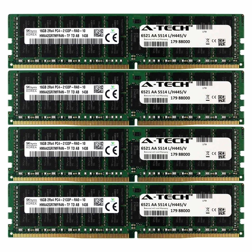DDR4 2133MHz Hynix 64GB Kit 4x 16GB HP ProLiant WS460c BL460c WS460c Memory RAM - Image 1 of 1