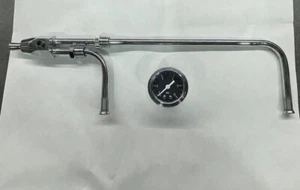Holley 4150 Doble Bombeador Cromo Doble Alimentación Línea de Combustible CON CALIBRE NUEVO - Imagen 1 de 7