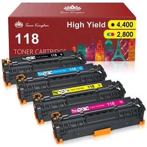 4PK 118 Black Color Toner For Canon 118 ImageCLASS MF8380CDW MF8580CDW LBP7200Cd - Picture 1 of 10
