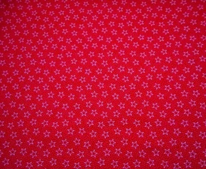 Patriotic Quilt Fabric By Yard SALE White Outlined Stars Dots on Red Cotton #C - Picture 1 of 2